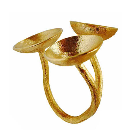 Anel &ldquo;Flor de Coral&rdquo; (dourado)