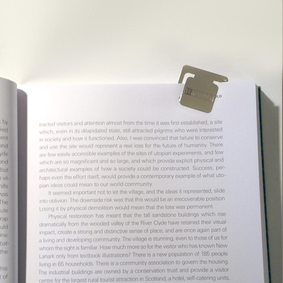 Marcador de Páginas UP em prata (Quadrado)